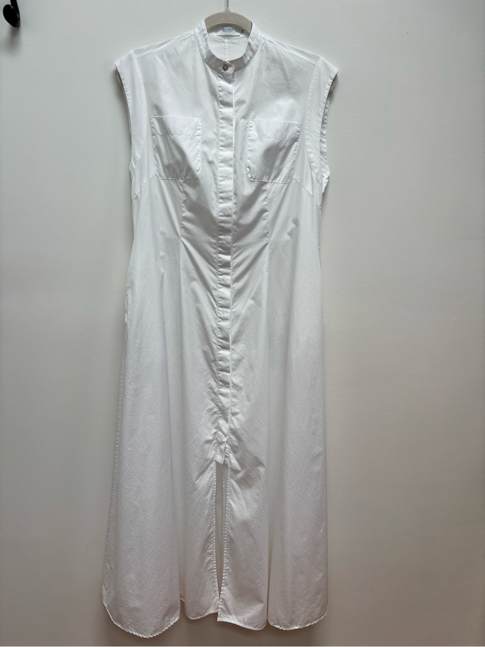 Barba Cucito A Mano Napoli White Sleeveless Midi Dress 42 L - Picture 2 of 11